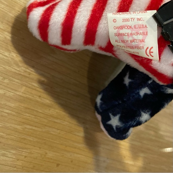 NWT Vintage "Lefty 2000” Beanie Baby. Date of birth 7/4/2000. Plastic tag holder - Picture 13 of 13